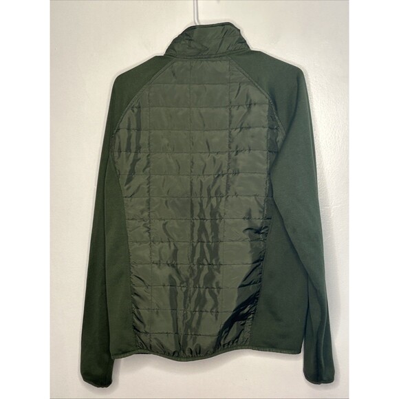 Orvis Full Zip Jacket Mens Medium Mixed Media Olive Green Quilted Lightweight - Picture 3 of 5